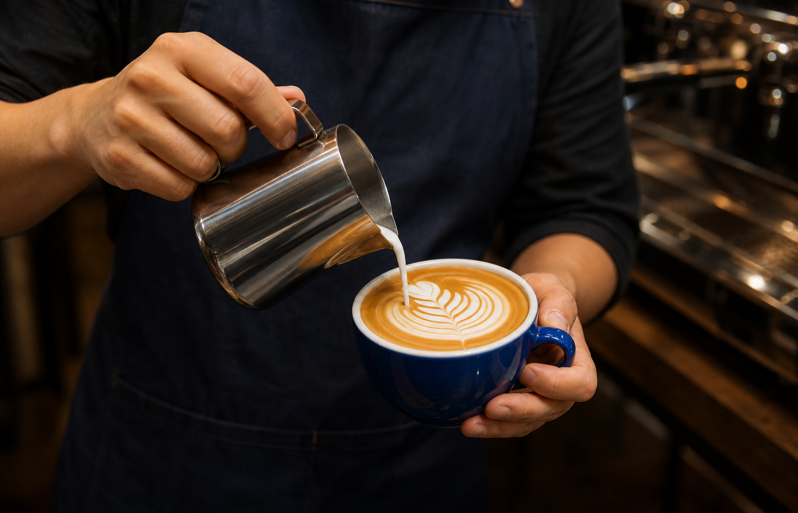 Hands-on latte art training at Koryaiko