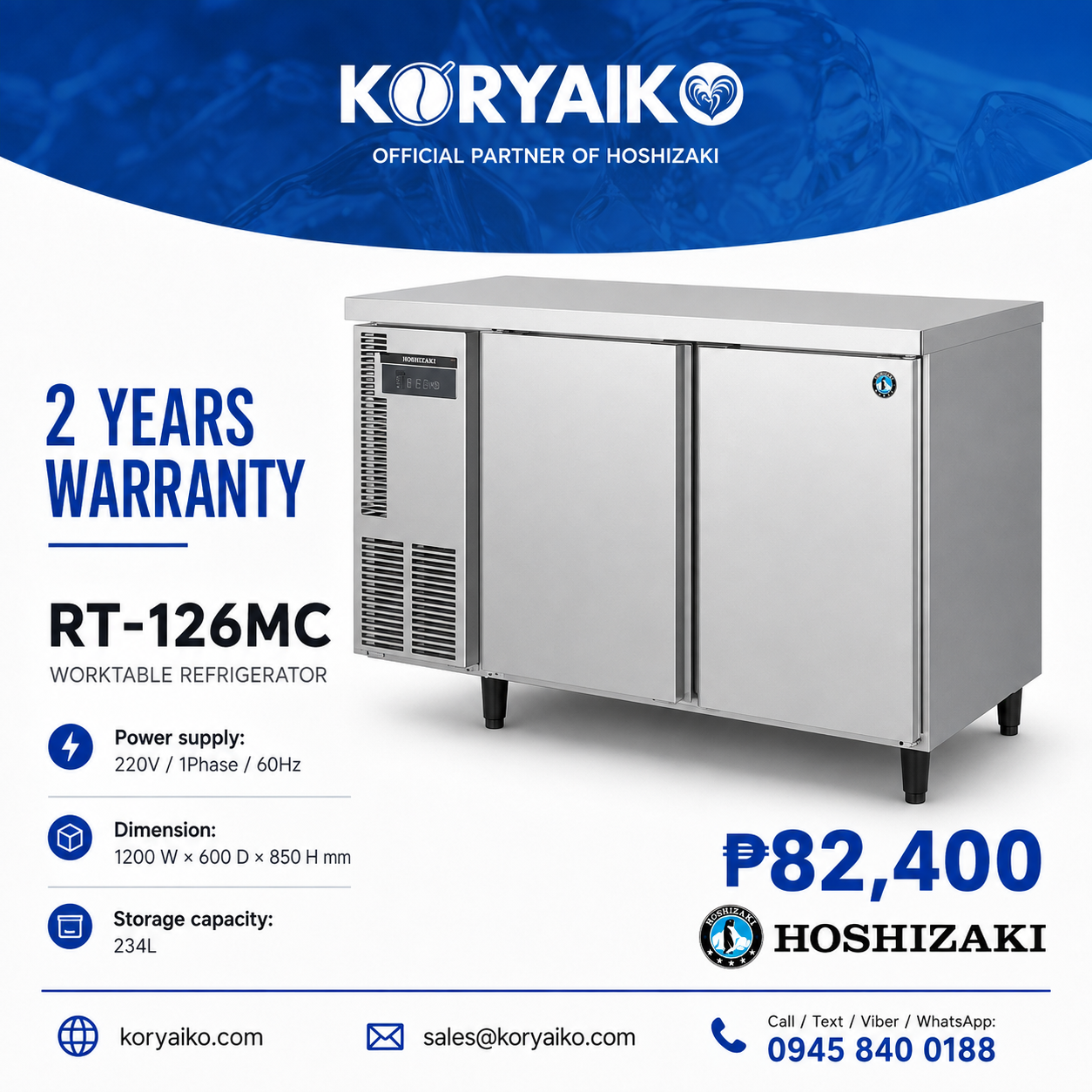 Hoshizaki RT-126MC Worktable Refrigerator