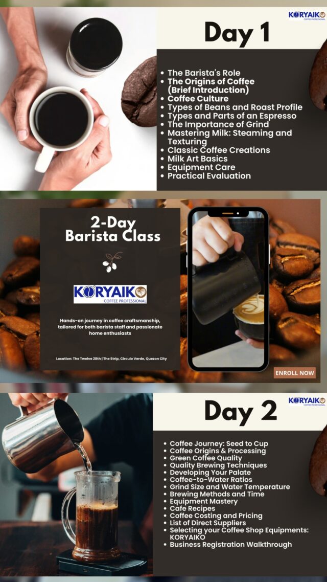 “Join our barista training and master the art of coffee. Visit us to learn more!” 

Got questions? Drop them in the comments or message us directly!

Order now at Koryaiko.com

🚚 Same-day delivery via Lalamove in Metro Manila & nearby areas!
Warranty:
1 Year Warranty | 7 Days Replacement
Physical Stores:
🏢FAMULEI: Riverbank Mall, Marikina City
10AM – 9PM, Monday to Sunday
🏢THE TWELVE 28TH: The Strip Circulo Verde, Quezon City
10AM – 10PM, Monday to Sunday
🏢KORYAIKO Cebu: Anami Homes Mactan, Basak-Sudtunggan Rd, Lapu-Lapu City
10AM – 8PM, Tuesday to Sunday
#koryaikophilippines #coffeemachine #gemilai #coffeegrindermachine #gemilaicoffeemachine #baristatraining